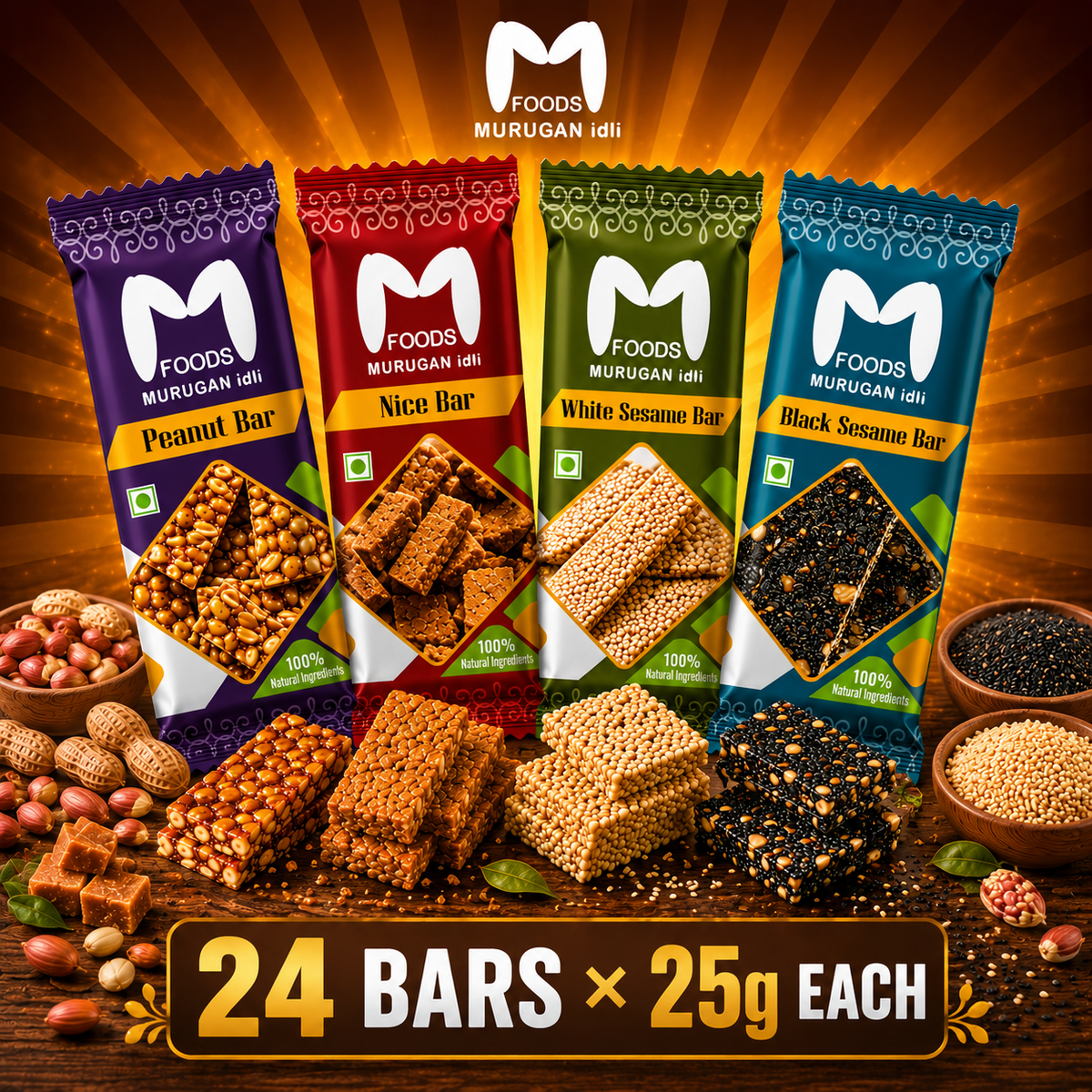Chikki Bar Combo Pack (25g × 24 Bars)